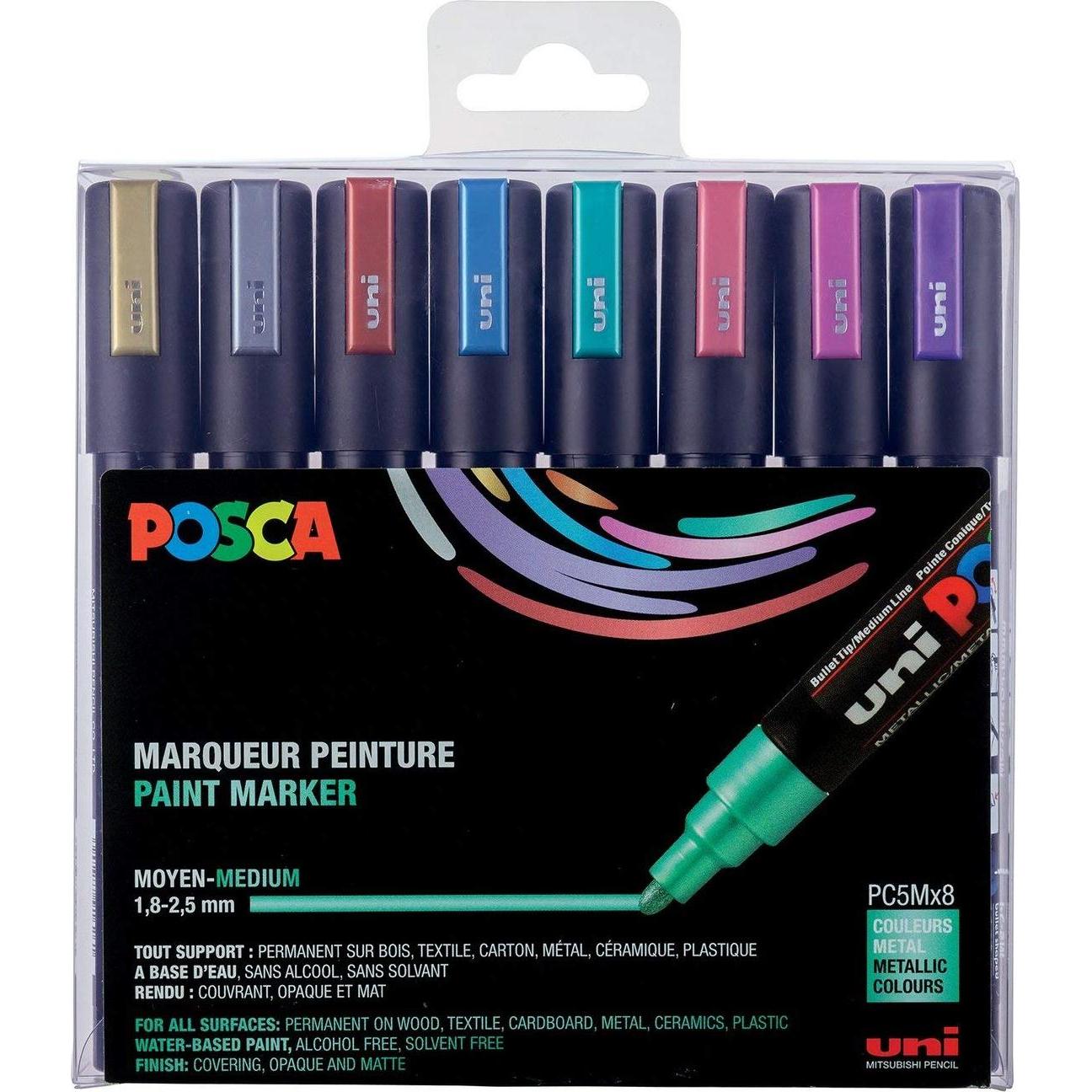 Posca, Marker, Marker PC-5M Rundspitze (Multicolor, 2.50 mm, 8 x)