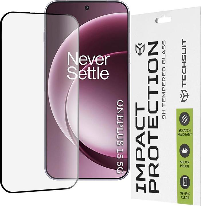 Immagine prodotto Techsuit - 111D Full Cover / Full Glue Glass / 3D Curved Screen - OnePlus 15 - Black (OnePlus 15)