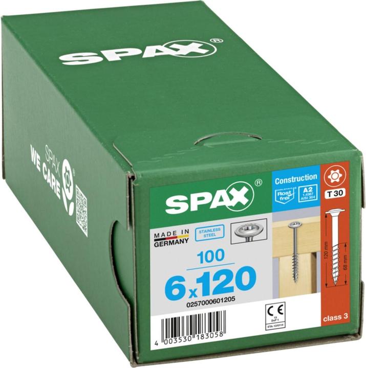 Actual product image Spax A2 Tellerkopf T-Star Plus T30 Teilgewinde (100 Screws per piece, 6 x 120 mm)