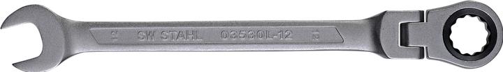 Image du produit SW-Stahl 03530L-12 Clé à cliquet à fourche 12 mm I Clé polygonale articulée I 72 dents I Clé plate (12 mm)