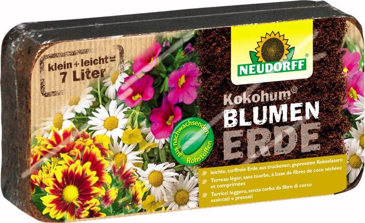 Neudorff Kokohum Blumenerde (7 l, Coco Slab, Erde ohne Torf)