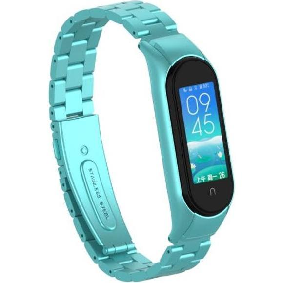 MU Style Metal Series (Edelstahl, Mi Band 6, Mi Band 5), Uhrenarmband, Blau