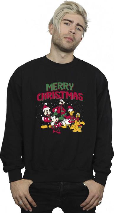 Actual product image Disney Mens Mickey Mouse Merry Christmas Characters Sweatshirt (S)