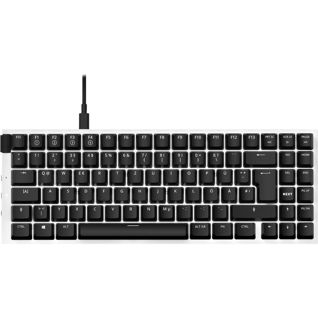 NZXT Function MiniTKL (DE, Kabelgebunden), Tastatur, Weiss, Schwarz