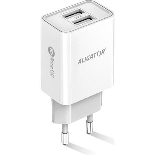 Aligator CHA0043 mobile device charger Universal White AC Fast charging Indoor, USB Ladegerät, Weiss