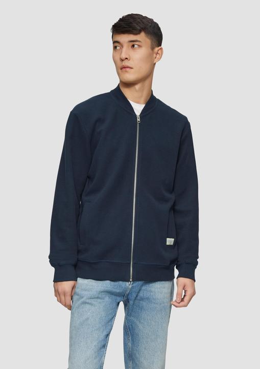 Produktbild s.Oliver Sweatshirt Jacke Sweatshirt-Jacke mit Bomberkragen und Struktur (M)