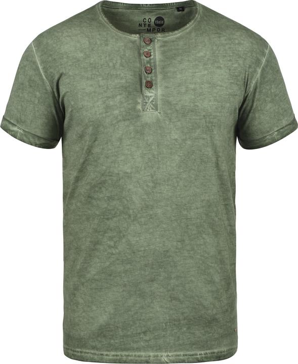 Immagine prodotto Solid Tihn T-Shirt A Maniche Corte Maglietta Da Uomo Con Collo Grandad In Cotone 100% (S)