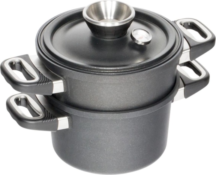 Produktbild AMT Set Topf Wasserl. Kochen Induk.ø20 cm/Dünster/Deckel (20 cm, Pfannenset + Topfset, Aluminiumguss)