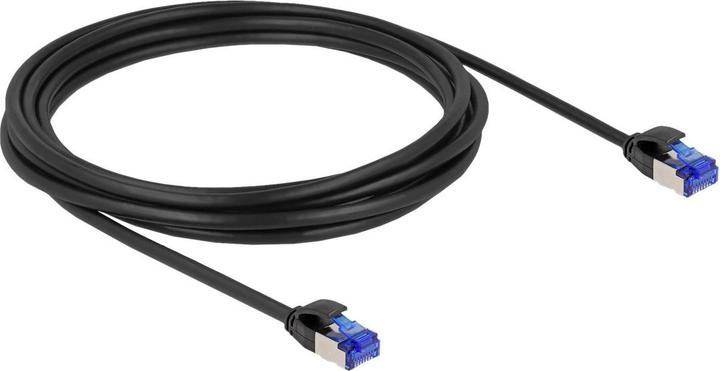 Actual product image Delock RJ45 network cable Cat.6A S/FTP Slim 2 m black (S/FTP, CAT6a, 2 m)