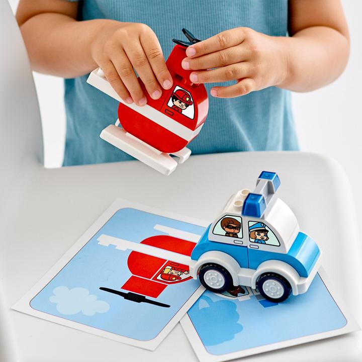 Actual product image LEGO My first fire brigade helicopter and my first police car. (10957)