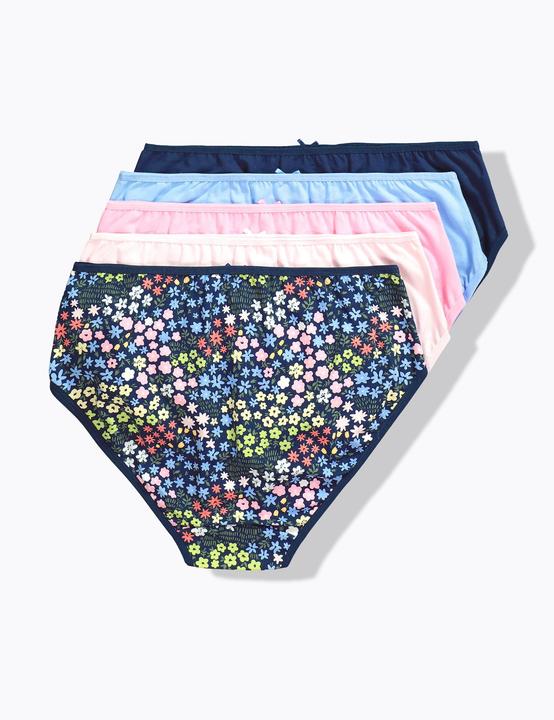 Produktbild Ulla Popken Midislips, 5er-Pack, Blüten/ einfarbig (54, 5er Pack)