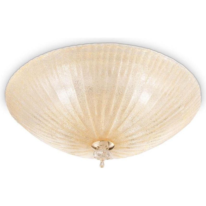 Ideal lux, Wandleuchte + Deckenleuchte, SHELL Deckenleuchte E27 4-fach ⌀500mm dimmbar Amber 140186 (E27)