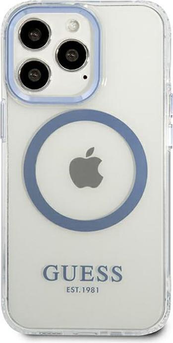 Actual product image Guess GUHMP13XHTRMB iPhone 13 Pro Max 6.7" niebieski/blue hard case Metal Outline Magsafe (Apple iPhone 13 Pro Max)