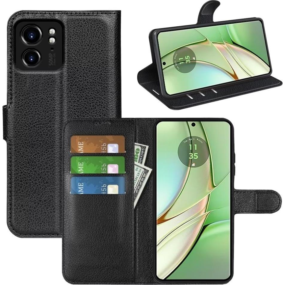 Screenguard Motorola Edge 40 Leather Guard Lederhülle (Motorola Edge 40), Smartphone Hülle, Schwarz