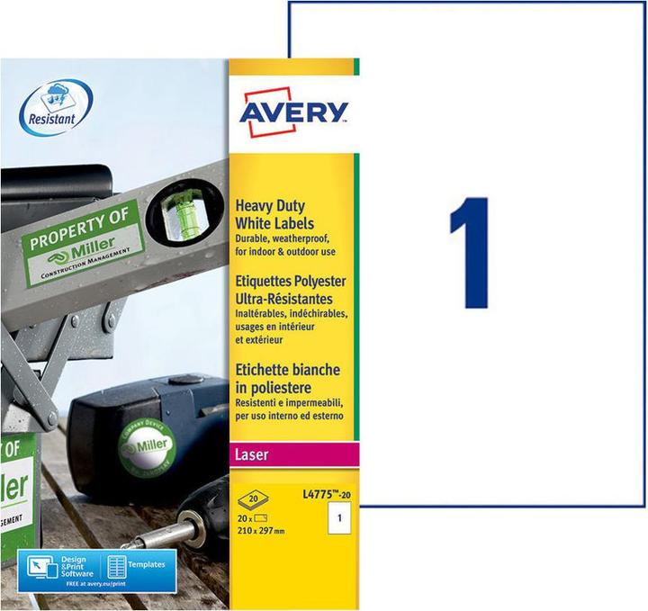 Produktbild Avery Wetterfeste Folien-Etiketten