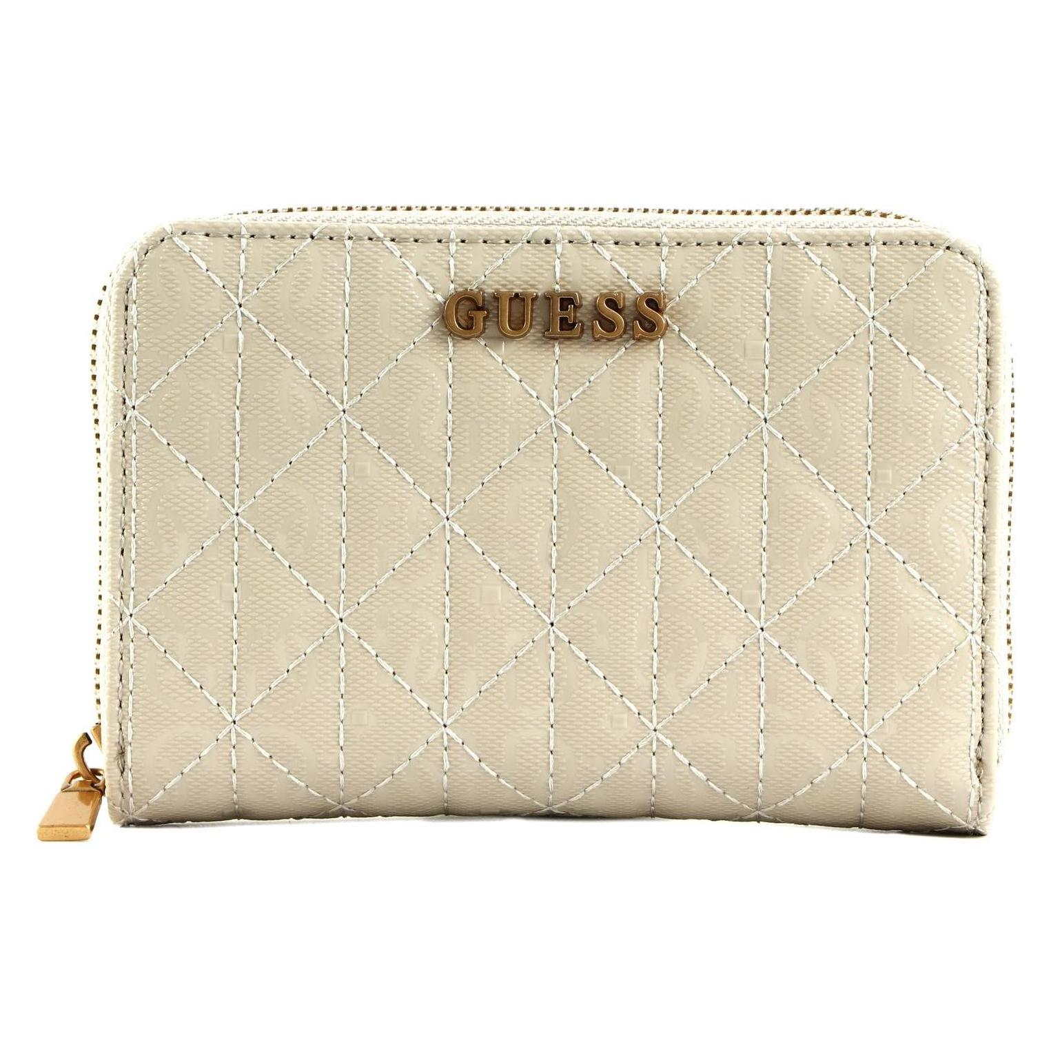 Guess, Damen, Portemonnaie, Aveta Slg Medium Zip Around Wallet, Beige