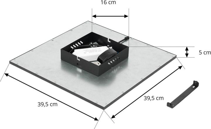 Actual product image Lindby Lamin LED panel square black 39.5 cm (1900 lm)