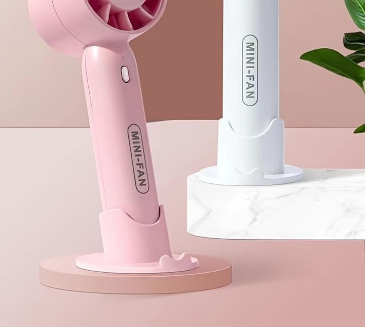 Actual product image PhoneLook Mini USB Ventilator tragbar wiederaufladbar 3 Geschwindigkeiten mit Ständer