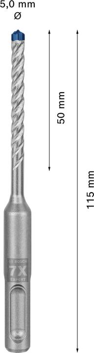 Produktbild Bosch Professional Zubehör EXPERT SDS plus-7X Hammerbohrer, 5 x 50 x 115 mm (5 Millimeter)