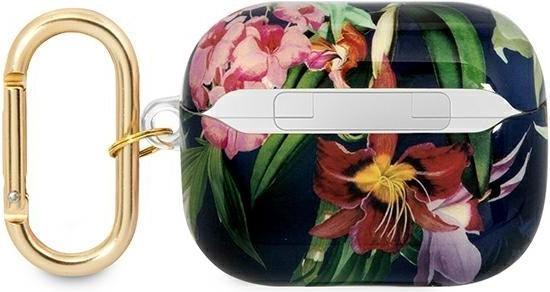 Actual product image Guess GUAPHHFLB AirPods Pro cover niebieski/blue Flower Strap Collection (Headphone sleeve)