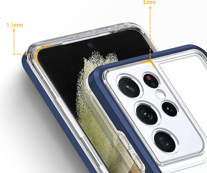 Actual product image Hurtel Clear 3in1 case for Samsung Galaxy S23 Ultra silicone cover with frame blue (Samsung Galaxy S23 Ultra)