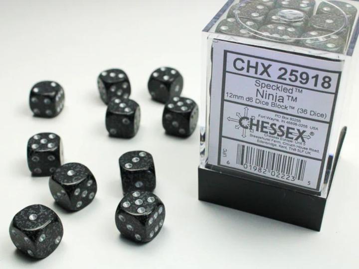 Actual product image Chessex Ninja dice set - Speckled black