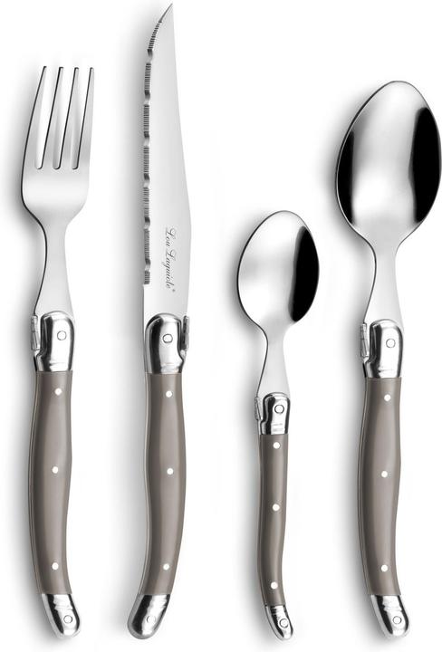 Produktbild Lou laguiole TRADITION Besteckset 24-teilig, taupe, hochglanzpoliertt, für 6 Personen (24 Stk., Besteck Set)