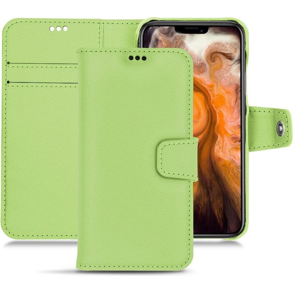 Noreve Lederschutzhülle Wallet (Apple iPhone 11 Pro Max), Smartphone Hülle, Grün