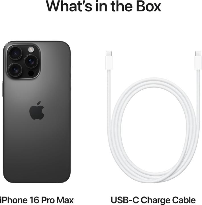 Actual product image Apple iPhone 16 Pro Max (256 GB, Black Titanium, 6.90", SIM + eSIM, 48 Mpx, 5G)