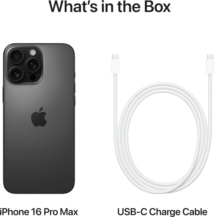 Produktbild Apple iPhone 16 Pro Max (256 GB, Black Titanium, 6.90", SIM + eSIM, 48 Mpx, 5G)