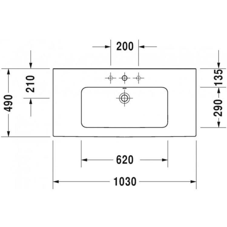 Thumbnail - Duravit, Waschbecken, Möbel-Waschtisch ME by STARCK 103 cm weiss 2336100000 (490 mm, 1030 mm)