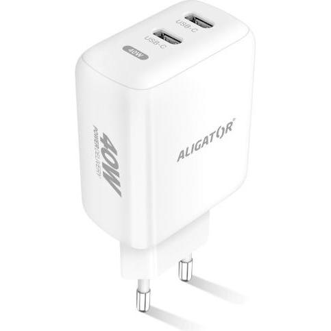 Thumbnail - Aligator CHPD0024 mobile device charger Universal White AC Fast charging Indoor (20 W), USB Ladegerät, Weiss