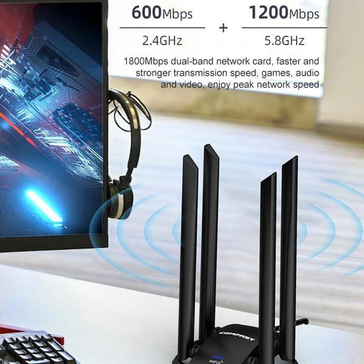 Actual product image Comfast CF-966AX Dual Band 1800Mbps USB3.0 WiFi 6 Adapter (USB 3.0)