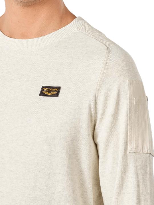 Produktbild Pme Legend Buckley Knit Pullover Round Neck Bone White Melee (3XL)