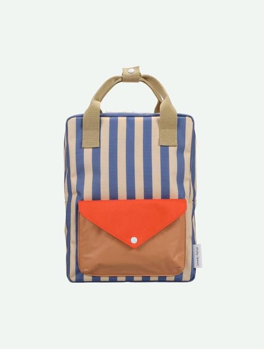 Produktbild Sticky Lemon backpack medium wonders envelope stripes blue whale + sandy yellow