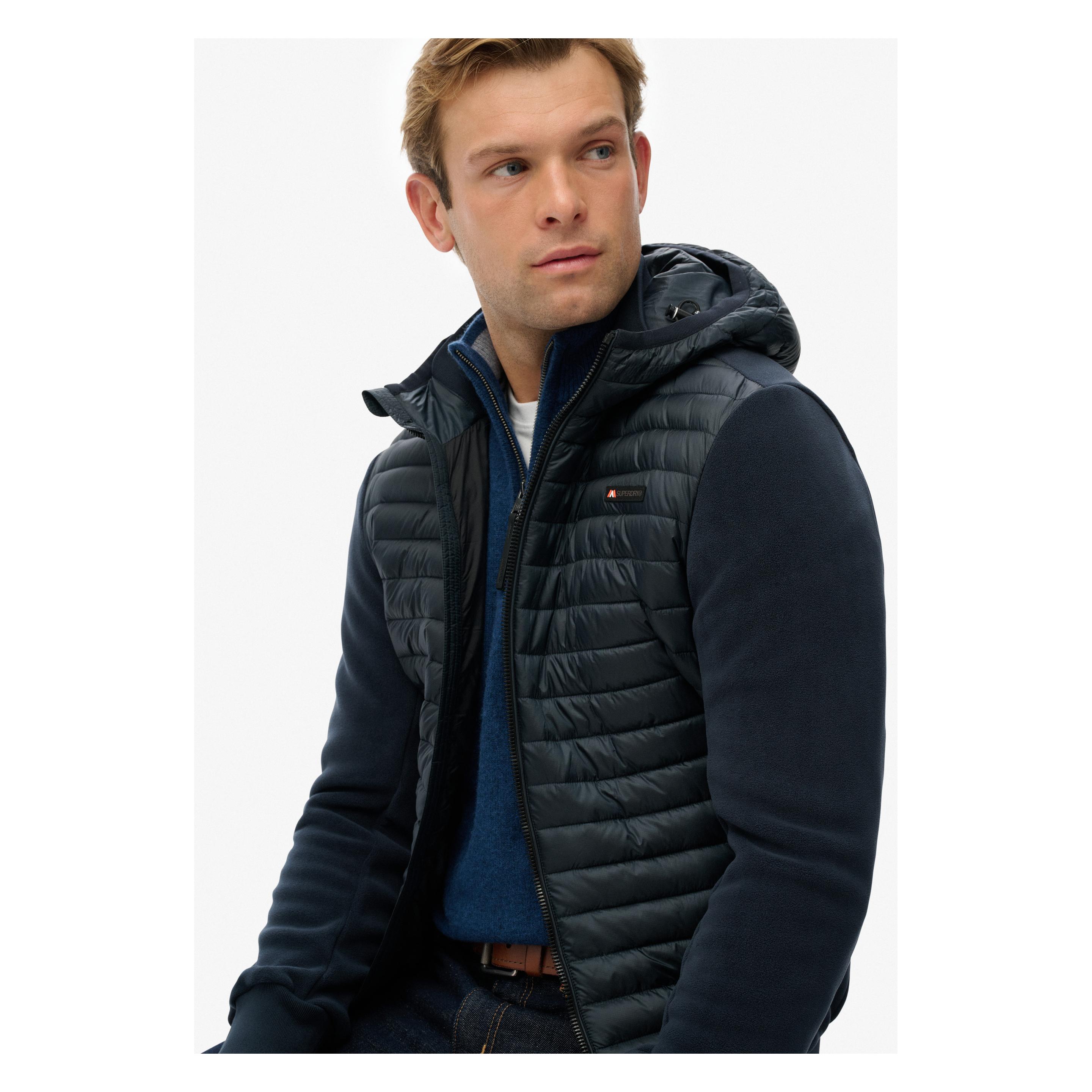 Superdry, Herren, Outdoorjacken, Giacca In Pile Ibrida Storm (3XL), Blau, 3XL