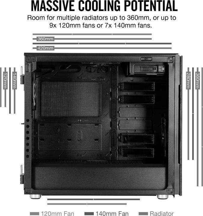 Produktbild Corsair Carbide 678C (ATX, mATX, Mini-ITX, E-ATX)