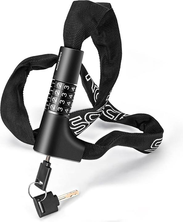 Image du produit Rockbros 3230002001 antivol pour vélo avec combinaison et clé - noir (95 cm)