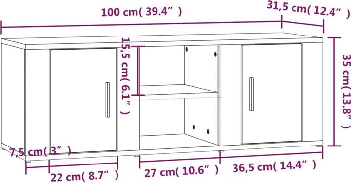 Produktbild vidaXL TV-Schrank (100 x 31.50 x 35 cm)