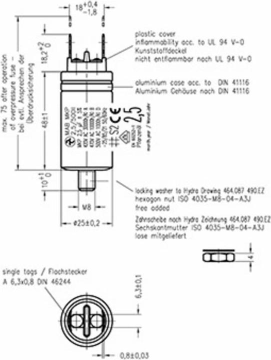 Actual product image MKP motor capacitors