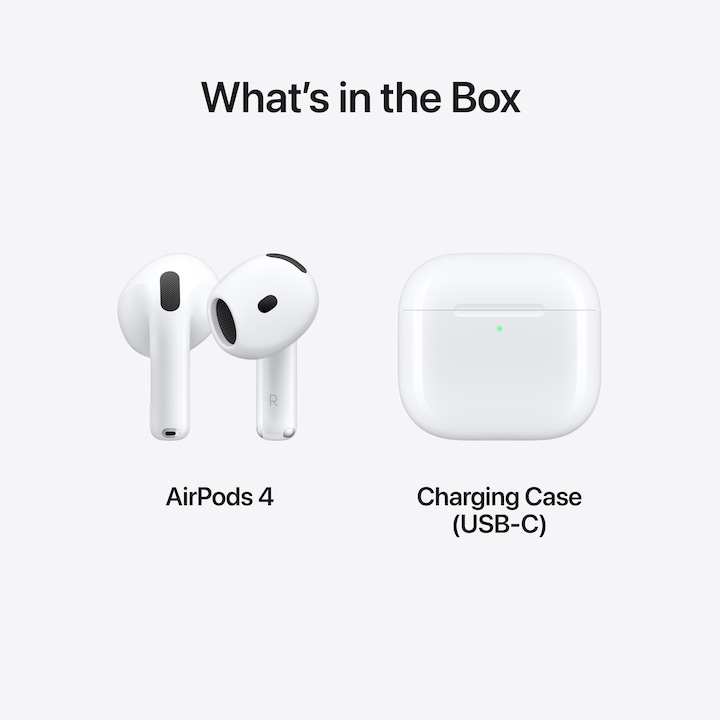Produktbild Apple AirPods 4 (keine Geräuschunterdrückung, 5 h, Kabellos)