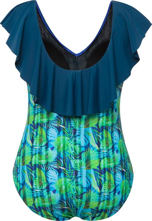 Produktbild Ulla Popken Badeanzug, Blüten, Streifen, Softcups, Volant (48)