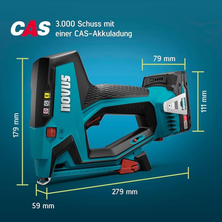 Produktbild Novus Tools J-551 031-0376 Akkutacker Klammerntyp Typ 11, Typ 53F Klammernlänge