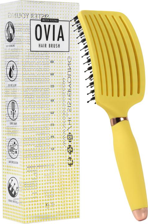 Sister Young Ovia Hair Brush With Boar Bristles Lemon