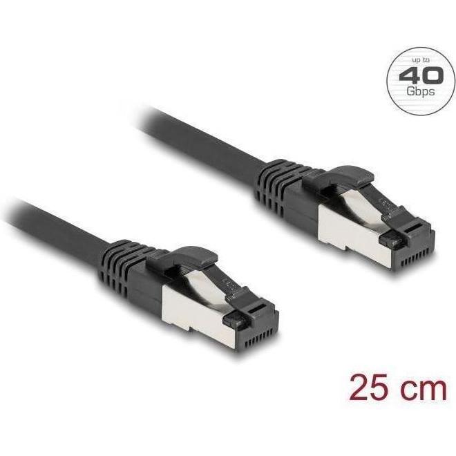 Thumbnail - Delock 80566 Cat.8.1 Patchkabel S/FTP 0.25m schwarz (80566) (S/FTP, CAT8.1, 0.25 m), Netzwerkkabel
