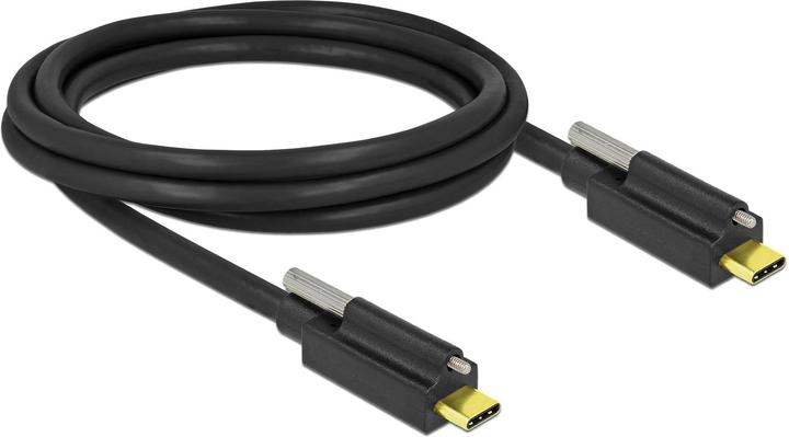 Produktbild Delock Kabel SuperSpeed USB 10 Gbps (USB 3.2 Gen 2) USB Type-C™ Stecker > USB Type-C™ Stecker mit Schraube (2 m, USB 3.2 Gen 2)