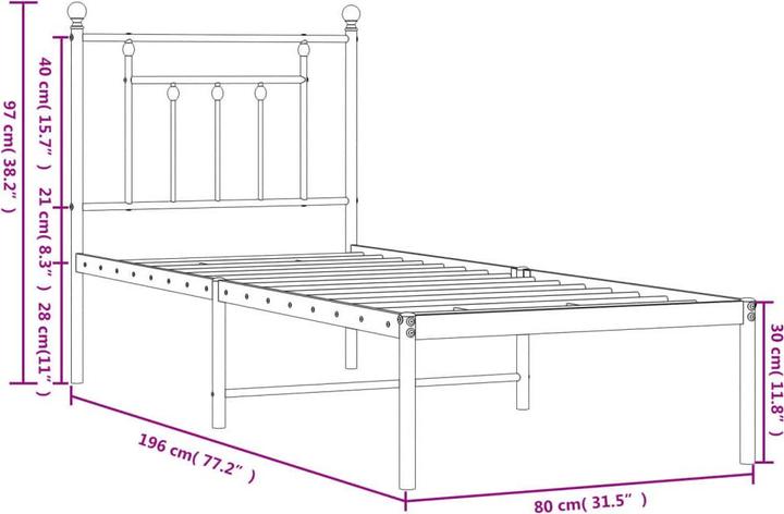 Produktbild vidaXL Bettgestell (75 x 190 cm)