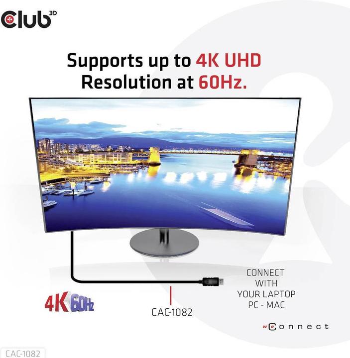 Produktbild Club 3D DisplayPort — HDMI (Typ A) (2 m, DisplayPort, HDMI)