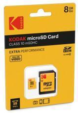 Produktbild Kodak MicroSDHC Extra 8GB inkl. SD-Adapter Class 10 (8 GB, microSDHC, U3)