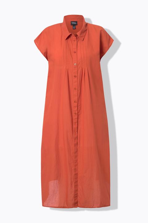 Actual product image Ulla Popken Cap Sleeve Button Down Shirt Dress (54)